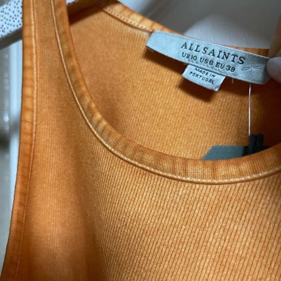 ALL Saints Bodysuit in burnt orange tangerine dyed color Size 6 Brat Summer NWT - Picture 8 of 11